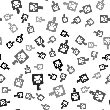 Siyah evcil hayvan şampuanı ikonu beyaz arka planda izole edilmiş pürüzsüz desen. Evcil hayvan bakım işareti. Köpek temizleme sembolü. Vektör.