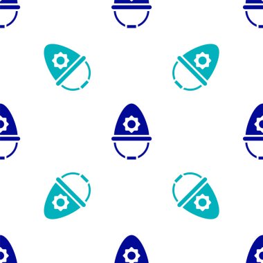 Mavi İngiliz polis miğferi ikonu beyaz arka planda izole edilmiş kusursuz desen. Vektör.