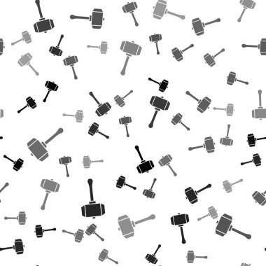 Siyah Tokmak simgesi beyaz arkaplanda izole edilmiş kusursuz desen. Tamir için bir araç. Vektör.