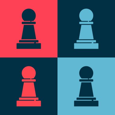 Pop Art Chess simgesi renk arkaplanında izole edildi. İş stratejisi. Oyun, yönetim, finans. Vektör.