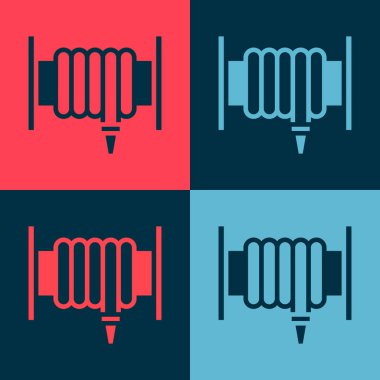 Pop Art Fire hortum makarası ikonu renk arkaplanda izole edilmiş. Vektör.