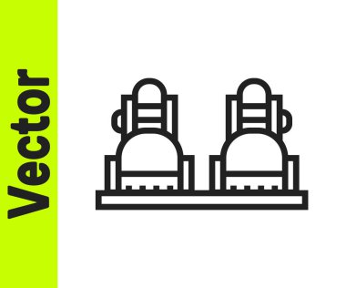 Siyah çizgi Snowboard simgesi beyaz arkaplanda izole edildi. Snowboard tahtası ikonu. Olağanüstü bir spor. Spor malzemeleri. Vektör İllüstrasyonu.