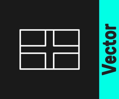 İngiltere 'nin Beyaz Bayrağı simgesi siyah arkaplanda izole edildi. Vektör.