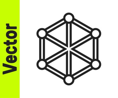 Siyah çizgi engelleme teknolojisi simgesi beyaz arkaplanda izole edildi. Kripto para birimi verileri. Soyut geometrik blok zincir ağ teknolojisi işi. Vektör.