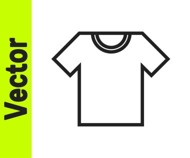 Beyaz arkaplanda siyah çizgi tişört simgesi izole edildi. Vektör.