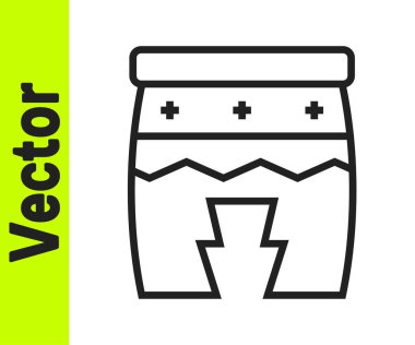 Siyah çizgi enstrüman huehuetl simgesi beyaz arkaplanda izole edildi. Vektör.