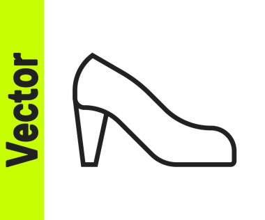 Beyaz arka planda izole edilmiş yüksek topuklu kadın ayakkabısı. Vektör.