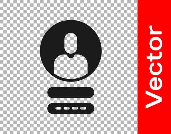 Black Create Account Screen Icon Isoliert Auf Transparentem Hintergrund Vektorillustration — Stockvektor