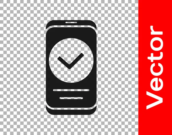 Schwarzes Smartphone Handy Symbol Isoliert Auf Transparentem Hintergrund Vektor — Stockvektor