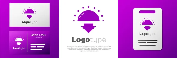 Logotype Sunset Icon Isolated White Background Logo Design Template Element — Stock Vector