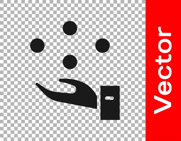 Schwarzes Jonglierball Symbol Isoliert Auf Transparentem Hintergrund Vektor — Stockvektor