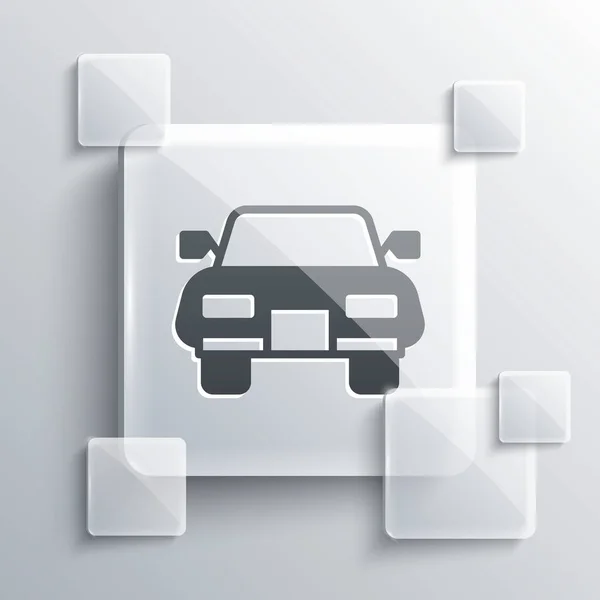 Grey Car Icon Isolated Grey Background Square Glass Panels Vector — Stock Vector