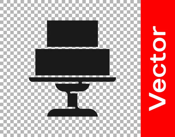Black Wedding Cake Icon Isolated Transparent Background Vector — Stock Vector