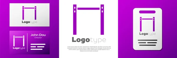 Logotype Sport Horizontal Bar Icon Isolated White Background Logo Design — Stock Vector