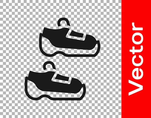 Черные Кроссовки Тренировок Бегущая Икона Прозрачном Фоне Спортивная Обувь Вектор — стоковый вектор