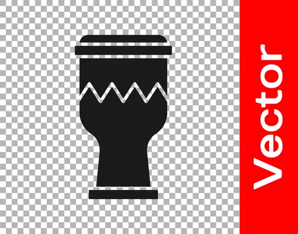 Black Drum Symbol Isoliert Auf Transparentem Hintergrund Musikzeichen Symbol Für — Stockvektor