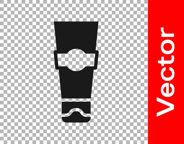 Черный Тюбик Иконки Зубной Пасты Изолирован Прозрачном Фоне Вектор — стоковый вектор