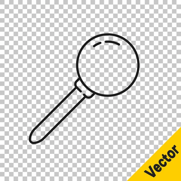 Línea Negra Push Pin Icono Aislado Sobre Fondo Transparente Signo — Vector de stock