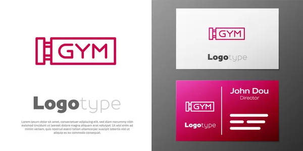 Logotype Line Location Gym Icon Isolated White Background Logo Design — Stock Vector