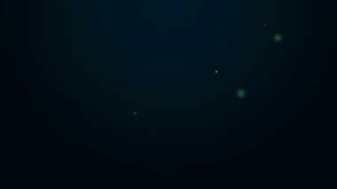 Parlayan neon hattı polis rozeti ikonu siyah arka planda izole edildi. Şerif rozeti. 4K Video hareketli grafik canlandırması