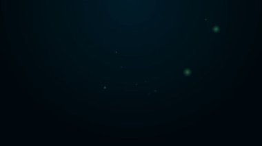Parlayan neon hattı zincir bağlantısı simgesi siyah arkaplanda izole edildi. Bağlantı bekar. Hiper bağlantı zinciri sembolü. 4K Video hareketli grafik canlandırması