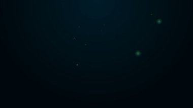 Parlayan neon hattı biber gazı ikonu siyah arkaplanda izole edilmiş. OC gazı. Capsicum nefsi müdafaa spreyi. 4K Video hareketli grafik canlandırması