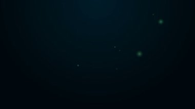 Parlayan neon hattı siyah arka planda izole edilmiş Özel Kuvvetler askeri ikonu. Ordu ve polis savunma sembolü. 4K Video hareketli grafik canlandırması