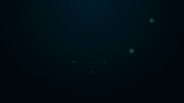 Parlayan neon çizgi görüntü kartı simgesi siyah arkaplanda izole edildi. 4K Video hareketli grafik canlandırması