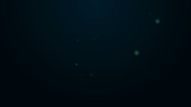 Parlayan neon hattı satış hunisi ve siyah arka planda izole edilmiş bitcoin ikonu. Bilgi şablonu. 4K Video hareketli grafik canlandırması