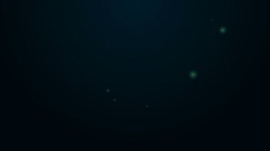 Parlayan neon hattı zincir bağlantısı simgesi siyah arkaplanda izole edildi. Bağlantı bekar. Hiper bağlantı zinciri sembolü. 4K Video hareketli grafik canlandırması