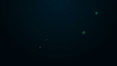 Rusya 'da simgede parlayan neon hattı siyah arkaplanda izole edildi. 4K Video hareketli grafik canlandırması