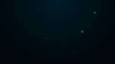 Parlayan neon hattı. Siyah zemin üzerinde izole edilmiş balalayka ikonu. 4K Video hareketli grafik canlandırması