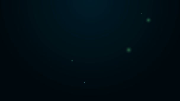 Žhnoucí neonová čára Ikona bříza izolovaná na černém pozadí. Grafická animace pohybu videa 4K — Stock video