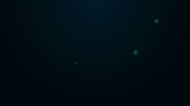 Parlayan neon hattı fitness karıştırıcı simgesi siyah arkaplanda izole edildi. Su ve protein kokteylleri için kapaklı spor karıştırıcı şişesi. 4K Video hareketli grafik canlandırması