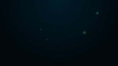 Parlayan neon hattı Meksika mayası ya da Aztek maskesi simgesi siyah arka planda izole edildi. 4K Video hareketli grafik canlandırması