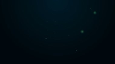 Parlayan neon hattı Kaktüs simgesi siyah arkaplanda izole edildi. 4K Video hareketli grafik canlandırması