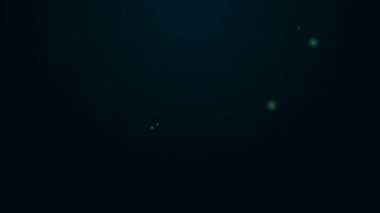 Parlayan neon hattı siyah arkaplanda izole edilmiş bir puro simgesi. 4K Video hareketli grafik canlandırması