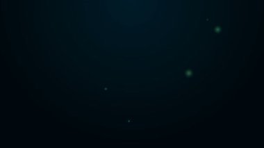 Parlayan neon hattı Skull simgesi siyah arkaplanda izole edildi. Mutlu Cadılar Bayramı Partisi. 4K Video hareketli grafik canlandırması