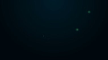 Parlayan neon hattı Beans simgesi siyah arkaplanda izole edildi. 4K Video hareketli grafik canlandırması