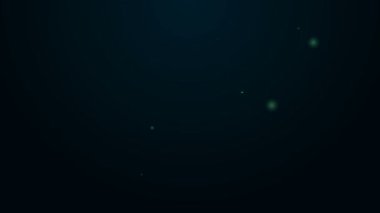 Parlak neon hattı tekila şişesi ve siyah arka planda izole edilmiş cam ikon. Meksika alkolü. 4K Video hareketli grafik canlandırması