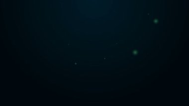 Parlayan neon hattı köpek simgesi siyah arkaplanda izole edildi. 4K Video hareketli grafik canlandırması