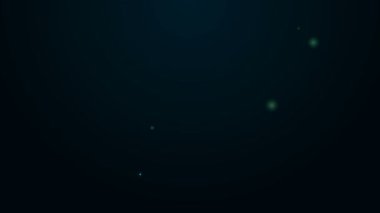 Parlayan neon hattı Meksikalı güreşçi ikonu siyah arka planda izole edilmiş. 4K Video hareketli grafik canlandırması