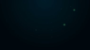 Parlayan neon hattı Kelebek kozası simgesi siyah arkaplanda izole edildi. Kelebek yavrusu. 4K Video hareketli grafik canlandırması