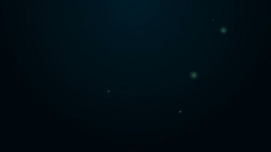 Parlayan neon çizgisi Salyangoz simgesi siyah arkaplanda izole edildi. 4K Video hareketli grafik canlandırması