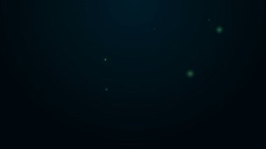 Kavanozdaki parlak neon çizgisi örümceği siyah arka planda izole etti. Mutlu Cadılar Bayramı Partisi. 4K Video hareketli grafik canlandırması
