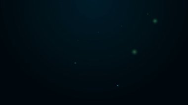 Parlayan neon hattı Colorado böceği simgesi siyah arka planda izole edildi. 4K Video hareketli grafik canlandırması