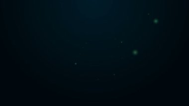 Parlayan neon çizgisi Siyah arka planda izole edilmiş güve ikonu. 4K Video hareketli grafik canlandırması