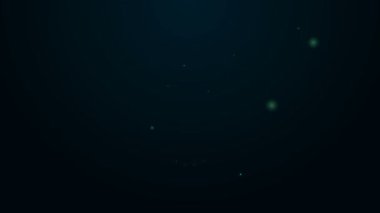 Parlayan neon hattı Chafer böceği simgesi siyah arkaplanda izole edildi. 4K Video hareketli grafik canlandırması