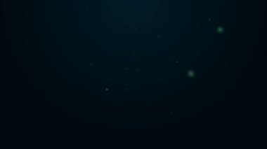 Parlayan neon hattı sivrisinek ikonu siyah arkaplanda izole edildi. 4K Video hareketli grafik canlandırması