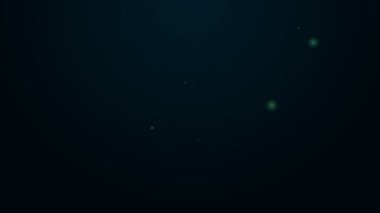 Parlayan neon hattı sineklik simgesi siyah arkaplanda izole edildi. 4K Video hareketli grafik canlandırması